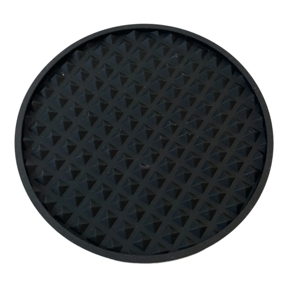 Silicone Coaster Set 7 Piece Black with Holder 4.5